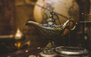 Vintage Bronze Magic Aladdin Lantern
